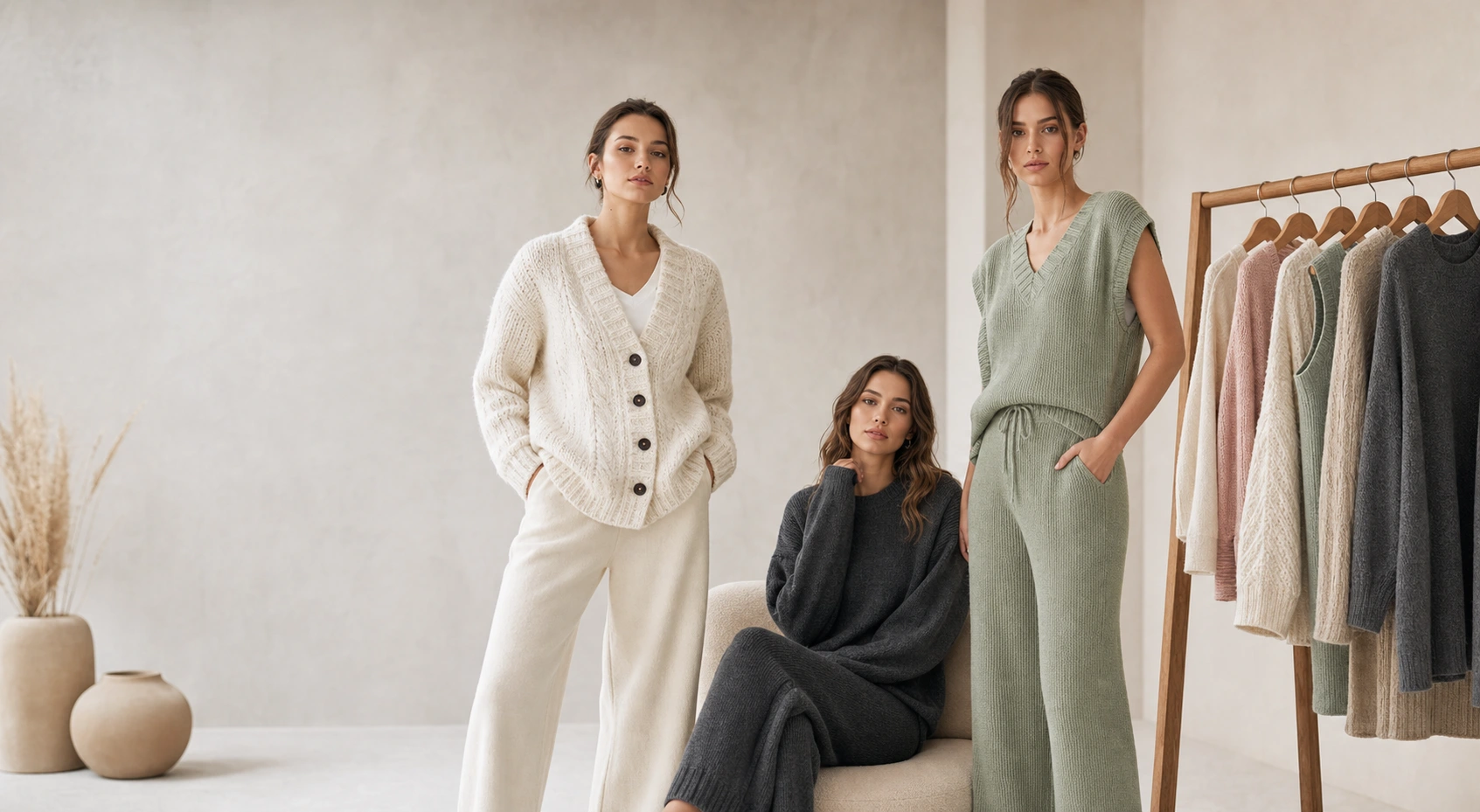Neutral custom knitwear collection