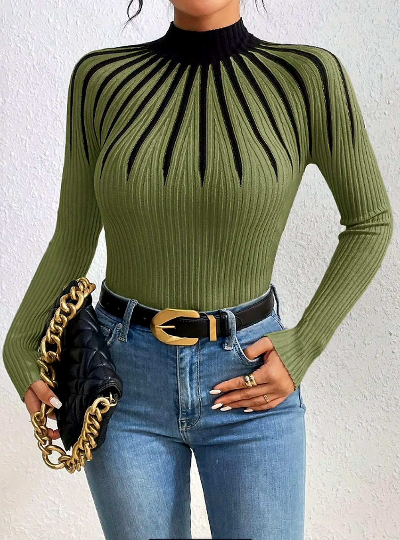 Statement rib knit top